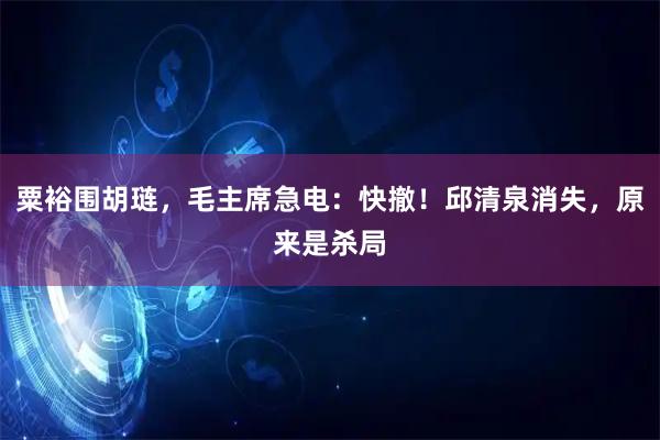 粟裕围胡琏，毛主席急电：快撤！邱清泉消失，原来是杀局